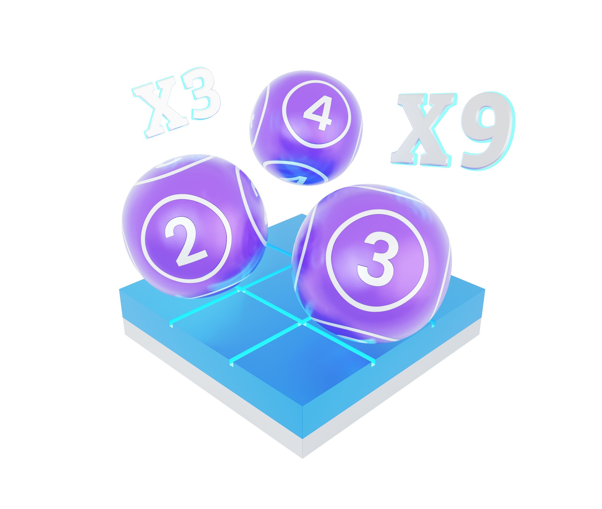 Lottery balls gambling illustration with clipping path on white background
